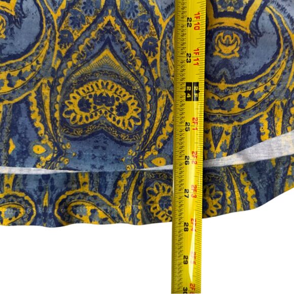 One World Live and Let Live Blue Paisley Short Sleeve Top Size L - Picture 10 of 11